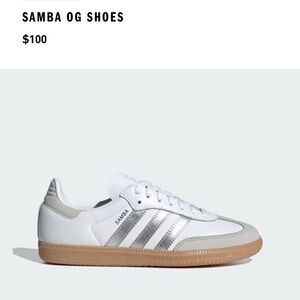 Adidas Samba OG White and Silver Womens Shoes